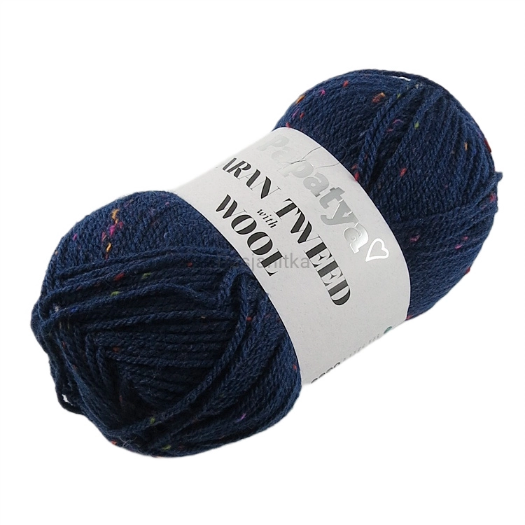 Włóczka Aran Wool Twed Papatya / 5280 granatowy