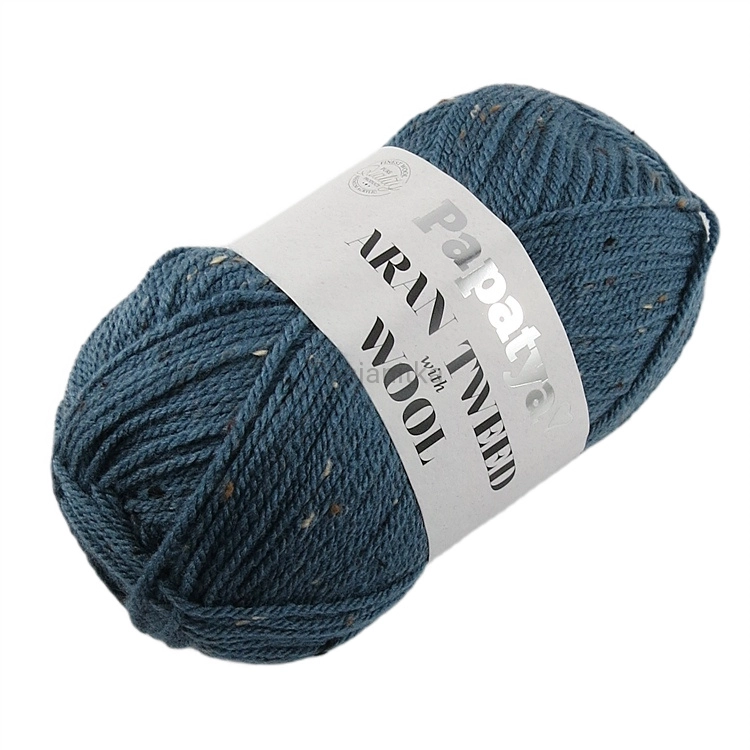 Włóczka Aran Wool Twed Papatya / 5680 niebieski