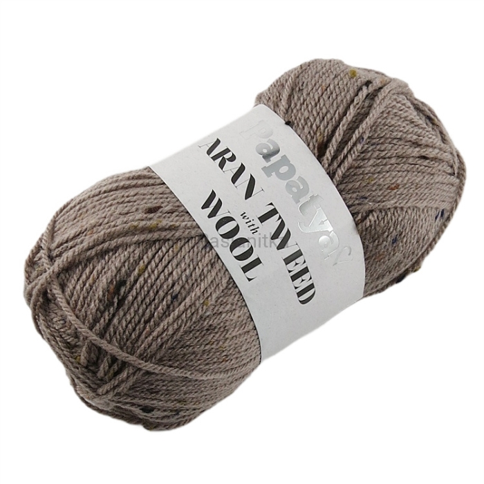 Włóczka Aran Wool Twed Papatya / 9260 szary beż