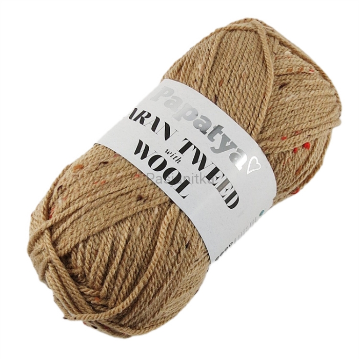 Włóczka Aran Wool Twed Papatya / 9340 ciepły beż