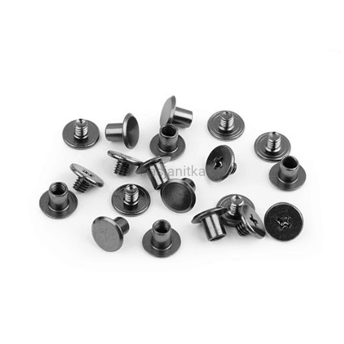 Nit skręcany 10 x 6 mm, czarny / 2 komplety