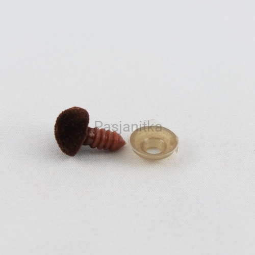 Nos trójkąt aksamitek 11 x 14 mm brązowy