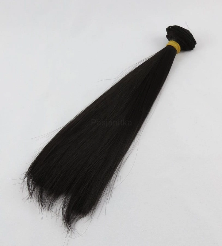 Włosy do lalek 22 cm proste / czarne